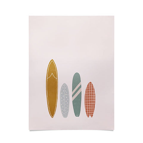 Menina Lisboa Summer Cool Surfboards Poster