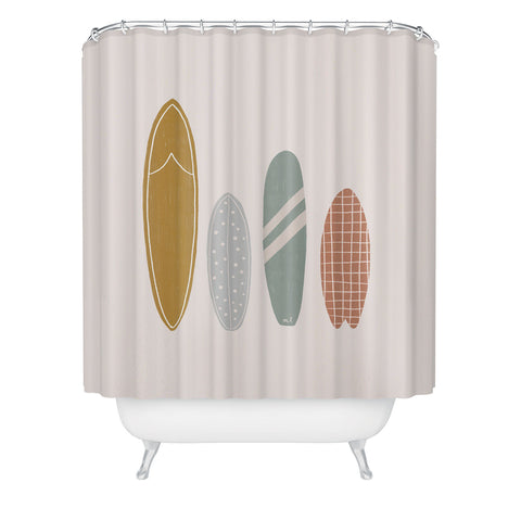Menina Lisboa Summer Cool Surfboards Shower Curtain
