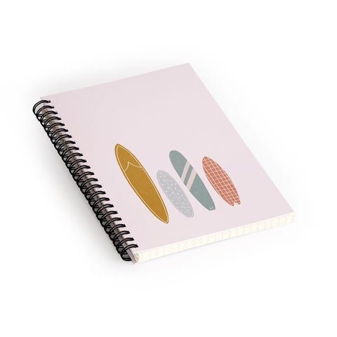 Menina Lisboa Summer Cool Surfboards Spiral Notebook