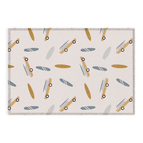 Menina Lisboa Summer Surf Day Outdoor Rug