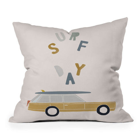 Menina Lisboa Summer Surf Day Throw Pillow