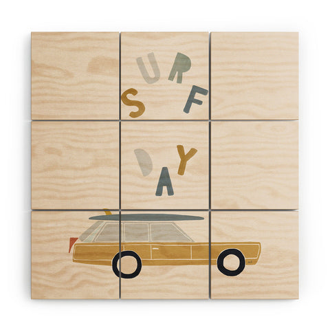 Menina Lisboa Summer Surf Day Wood Wall Mural