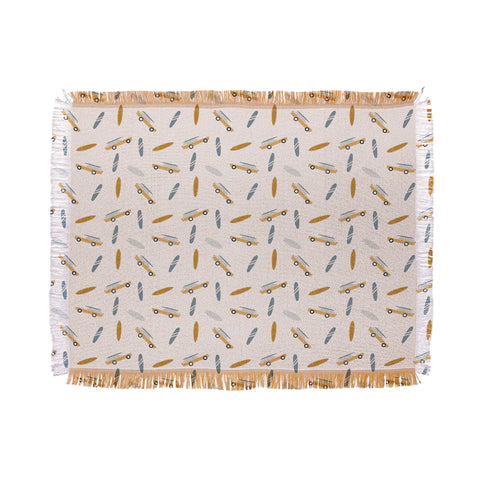 Menina Lisboa Summer Surf Day Throw Blanket