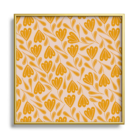Menina Lisboa Sweet Yellow Flowers Square Metal Framed Art Print