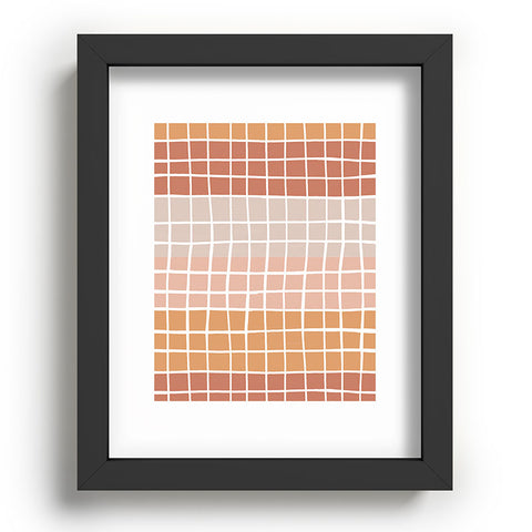 Menina Lisboa Terracotta Color Block Stripes Recessed Framing Rectangle