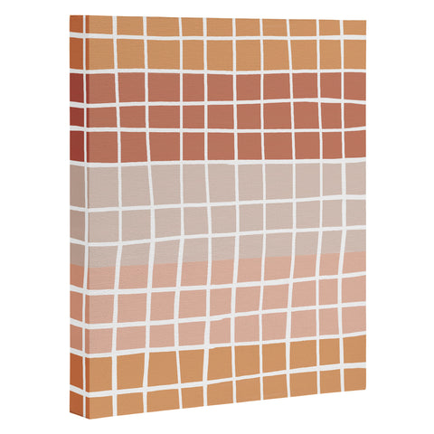 Menina Lisboa Terracotta Color Block Stripes Art Canvas