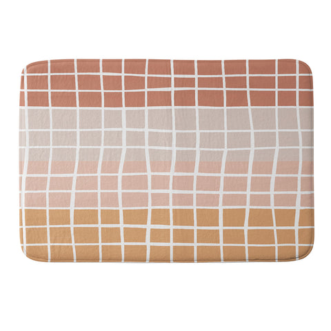 Menina Lisboa Terracotta Color Block Stripes Memory Foam Bath Mat