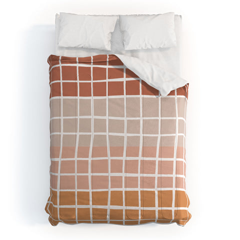 Menina Lisboa Terracotta Color Block Stripes Comforter