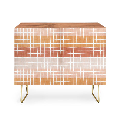 Menina Lisboa Terracotta Color Block Stripes Credenza
