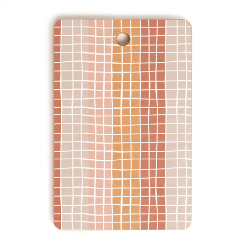 Menina Lisboa Terracotta Color Block Stripes Cutting Board Rectangle