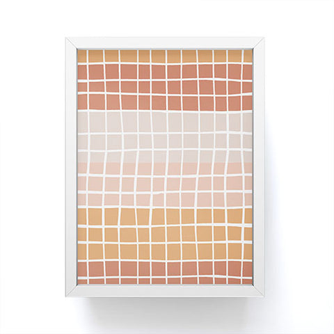 Menina Lisboa Terracotta Color Block Stripes Framed Mini Art Print