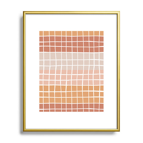 Menina Lisboa Terracotta Color Block Stripes Metal Framed Art Print