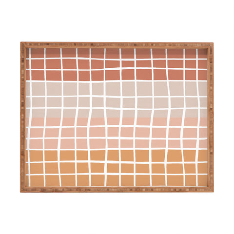 Menina Lisboa Terracotta Color Block Stripes Rectangular Tray