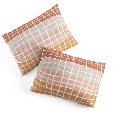 Menina Lisboa Terracotta Color Block Stripes Pillow Shams
