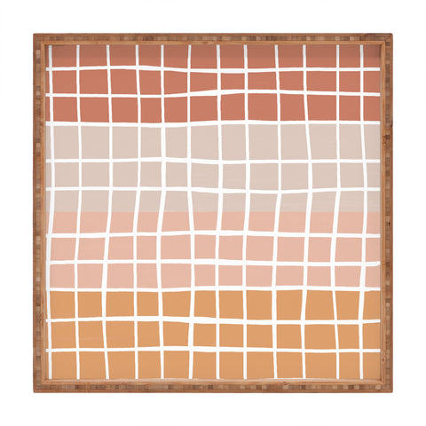 Menina Lisboa Terracotta Color Block Stripes Square Tray