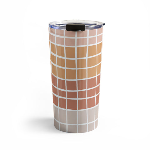 Menina Lisboa Terracotta Color Block Stripes Travel Mug