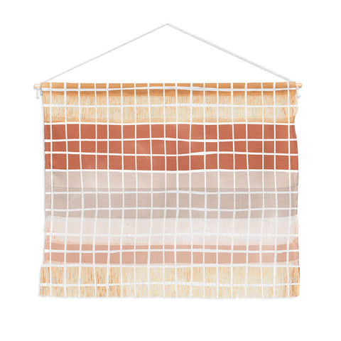 Menina Lisboa Terracotta Color Block Stripes Wall Hanging Landscape