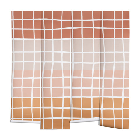 Menina Lisboa Terracotta Color Block Stripes Wall Mural