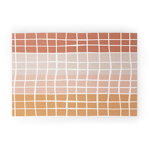 Menina Lisboa Terracotta Color Block Stripes Welcome Mat