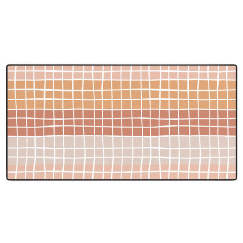 Menina Lisboa Terracotta Color Block Stripes Desk Mat