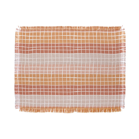 Menina Lisboa Terracotta Color Block Stripes Throw Blanket