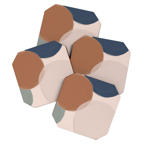 Menina Lisboa Terracotta Modern Abstract Coaster Set