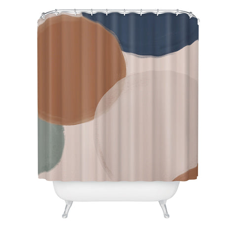 Menina Lisboa Terracotta Modern Abstract Shower Curtain
