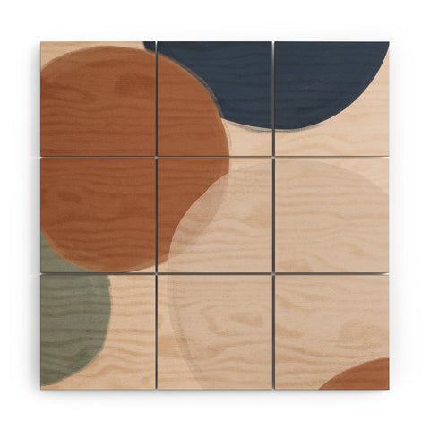 Menina Lisboa Terracotta Modern Abstract Wood Wall Mural