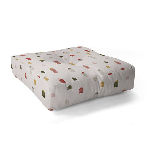 Menina Lisboa Tiny Scandinavian Houses Floor Pillow Square