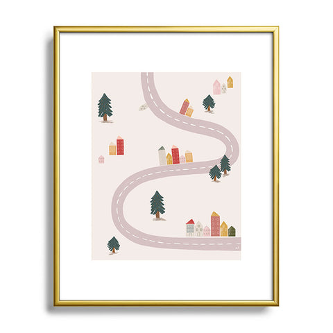 Menina Lisboa Tiny Scandinavian Houses Metal Framed Art Print