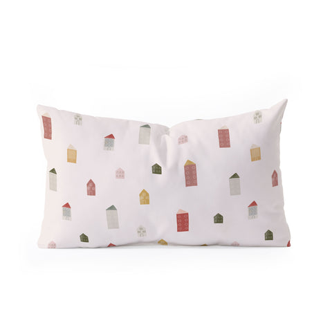 Menina Lisboa Tiny Scandinavian Houses Oblong Throw Pillow