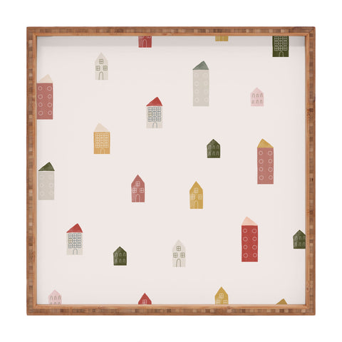 Menina Lisboa Tiny Scandinavian Houses Square Tray