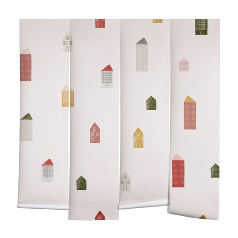 Menina Lisboa Tiny Scandinavian Houses Wall Mural