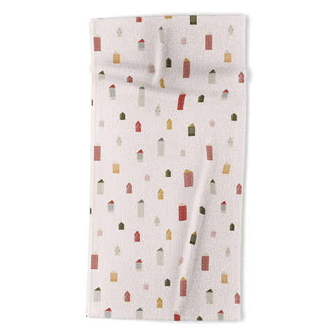 Menina Lisboa Tiny Scandinavian Houses Beach Towel