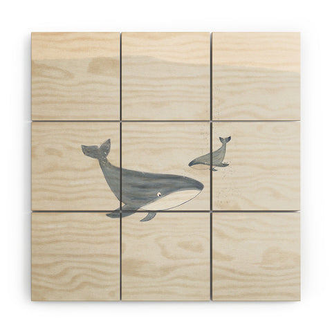 Menina Lisboa Two Whales Wood Wall Mural