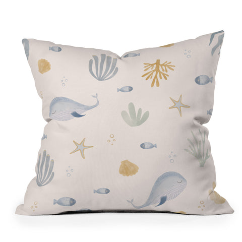 Menina Lisboa Under the Deep Sea Throw Pillow