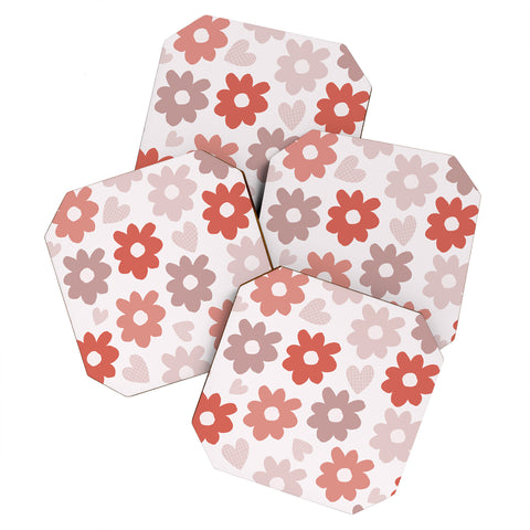 Menina Lisboa Valentines Flowers Coaster Set