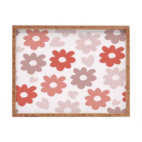 Menina Lisboa Valentines Flowers Rectangular Tray