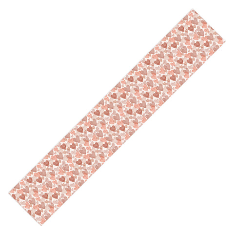 Menina Lisboa Watercolor Red Hearts Table Runner