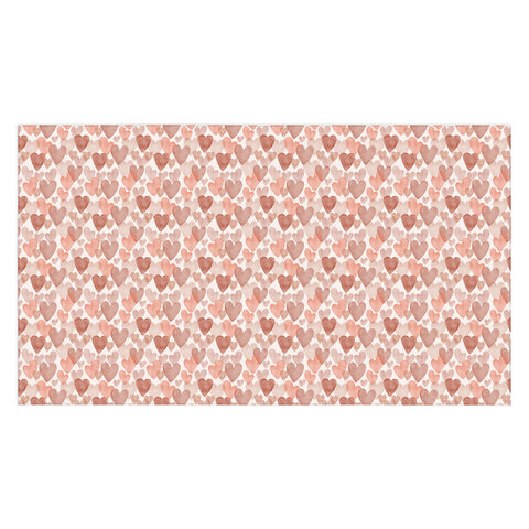 Menina Lisboa Watercolor Red Hearts Tablecloth