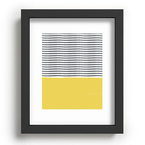 Menina Lisboa Watercolour Stripes Mustard Recessed Framing Rectangle