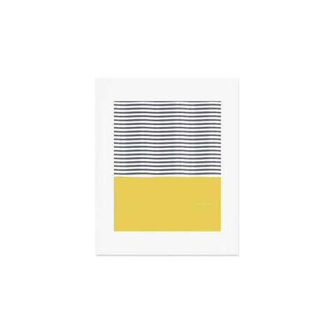 Menina Lisboa Watercolour Stripes Mustard Art Print
