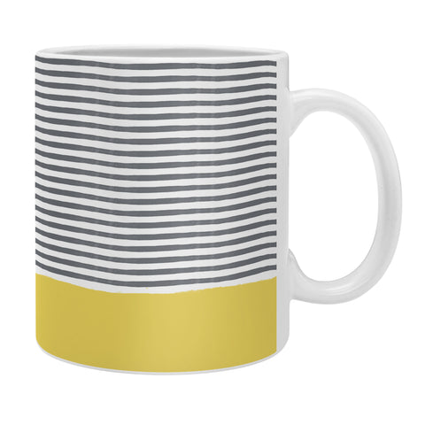 Menina Lisboa Watercolour Stripes Mustard Coffee Mug