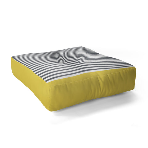 Menina Lisboa Watercolour Stripes Mustard Floor Pillow Square