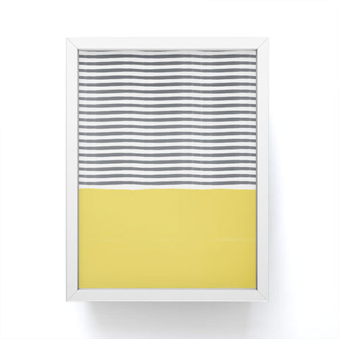 Menina Lisboa Watercolour Stripes Mustard Framed Mini Art Print