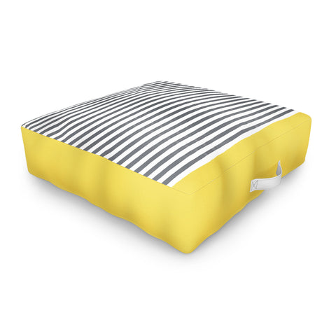 Menina Lisboa Watercolour Stripes Mustard Outdoor Floor Cushion