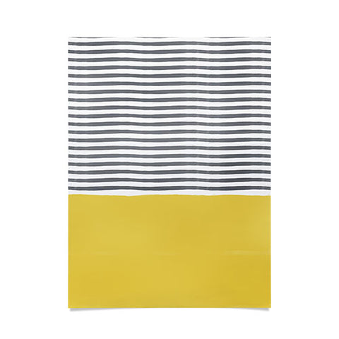 Menina Lisboa Watercolour Stripes Mustard Poster