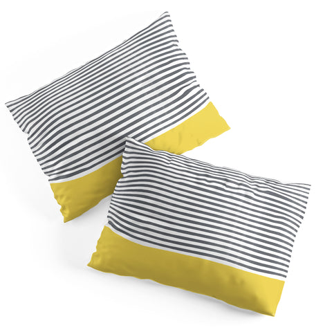 Menina Lisboa Watercolour Stripes Mustard Pillow Shams