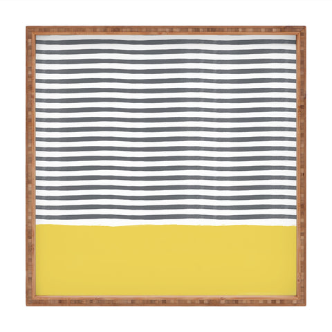 Menina Lisboa Watercolour Stripes Mustard Square Tray
