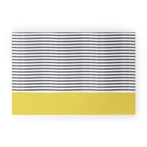 Menina Lisboa Watercolour Stripes Mustard Welcome Mat